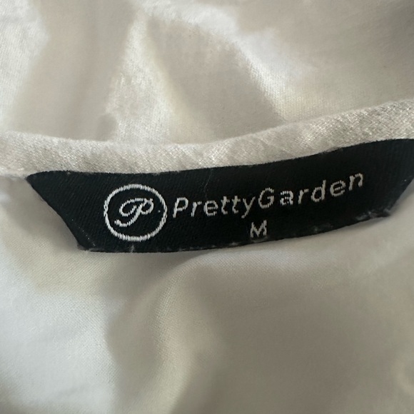 PrettyGarden Dress M White Maxi Back Trim Tiered Sleeveless Scoop Neck Summer - Picture 4 of 10